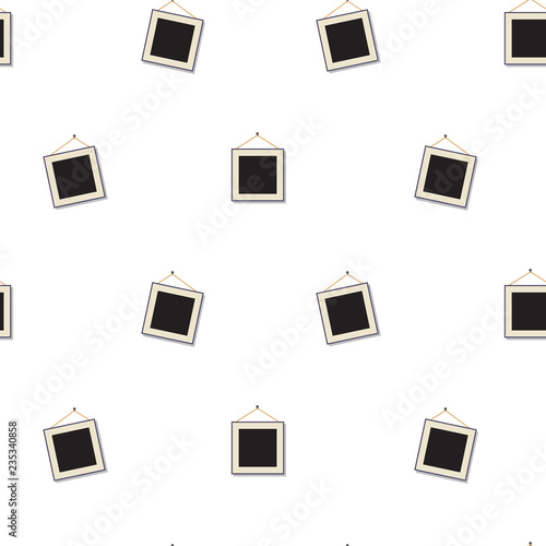 Seamless pattern of the Black square picture on white background