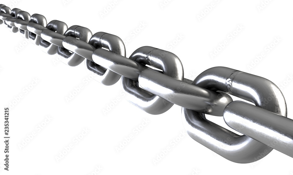 3D illustration of Chain isolated on white background 3D illustration of Chain isolated on white background