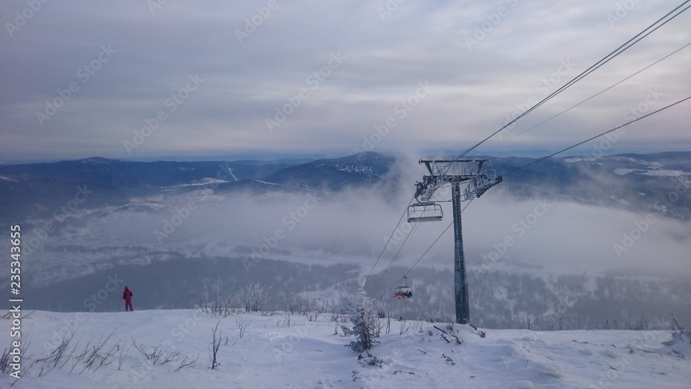 Fototapeta premium Panorama from the mountain Green