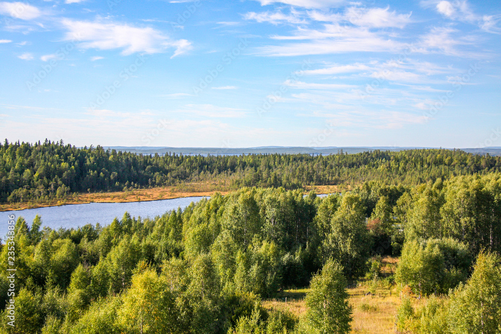 Forest and lake expanses of Karelia