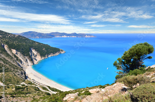 Fototapeta Naklejka Na Ścianę i Meble -  Famous beach Mirtos on Kefalonia island in Greece