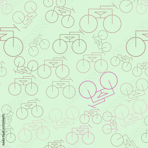 Seamless conceptual background outline of bicycle for design catalog or texture. Canvas, colorful, effect & shape.