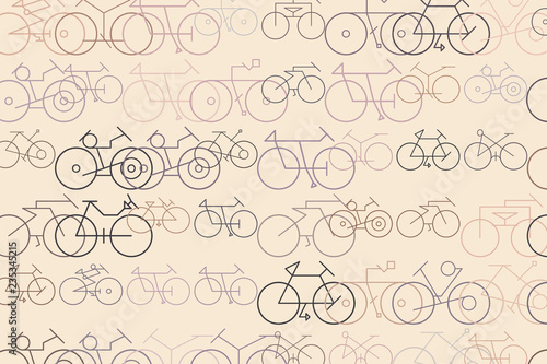 Outline of bicycle illustrations background abstract, hand drawn texture. Concept, graphic, template & decoration.