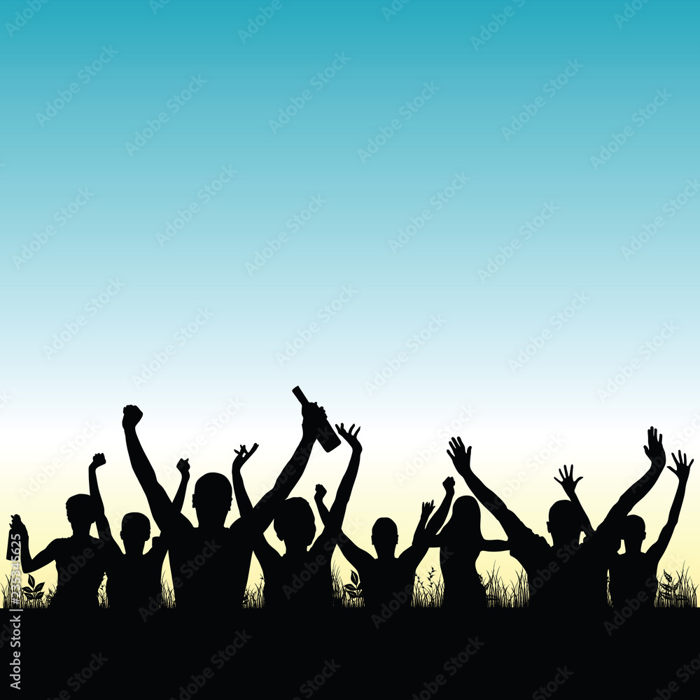people silhouette in nature illustration people silhouette in nature illustration
