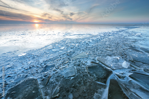 shelf frozen ice on big lake