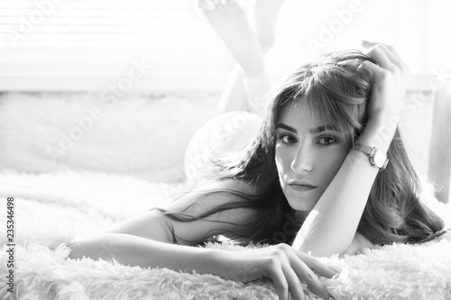 nude sad pensive girl