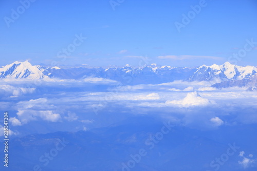View of Himalaya Mountain Range from air plane © Dynamoland