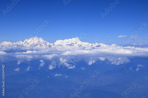 View of Himalaya Mountain Range from air plane