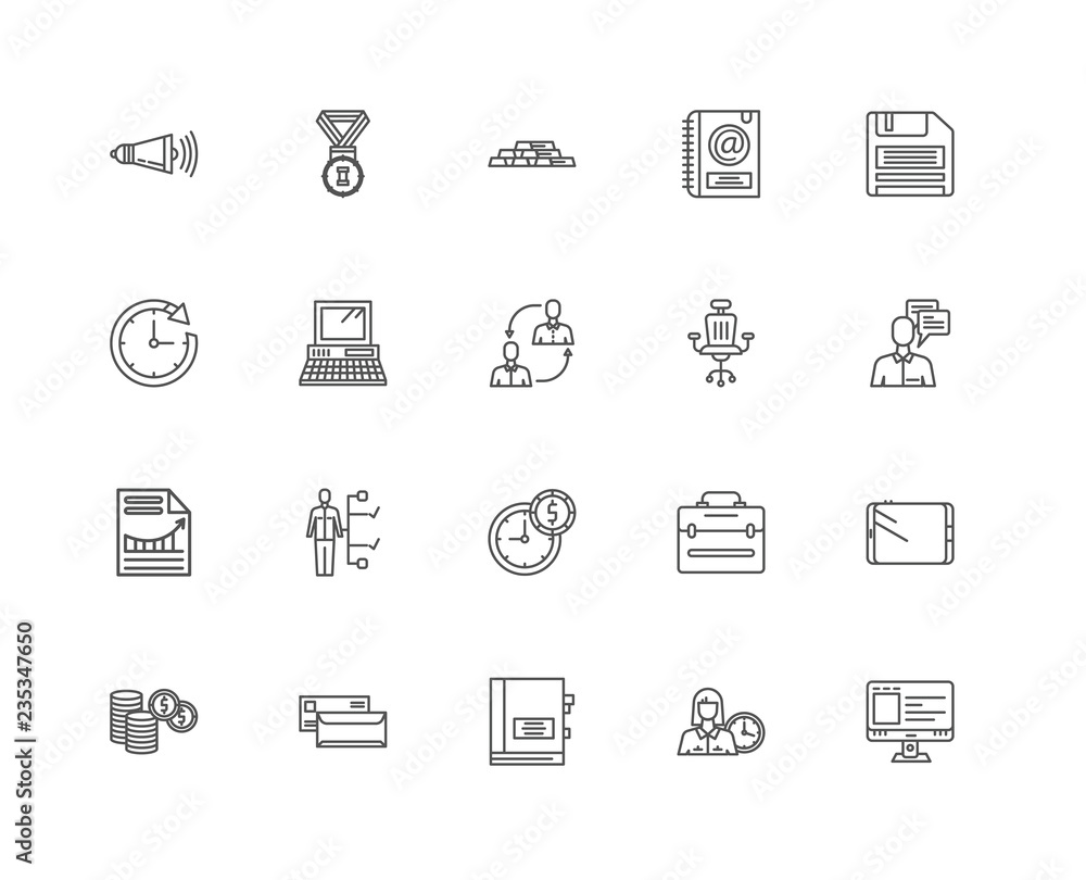 Simple Set of 20 Vector Line Icon. Contains such Icons as Speaki Simple Set of 20 Vector Line Icon. Contains such Icons as Speaki