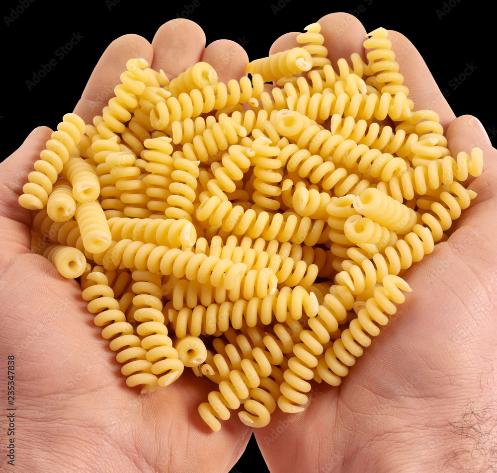 HANDFUL OF FUSILLI PASTA HANDFUL OF FUSILLI PASTA