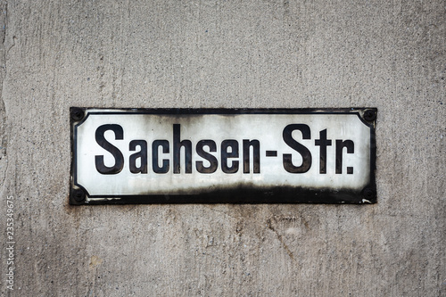 Sachsen sign on wall of building