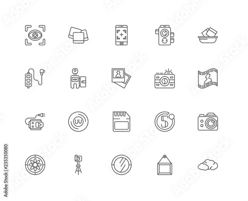 Simple Set of 20 Vector Line Icon. Contains such Icons as Clouds