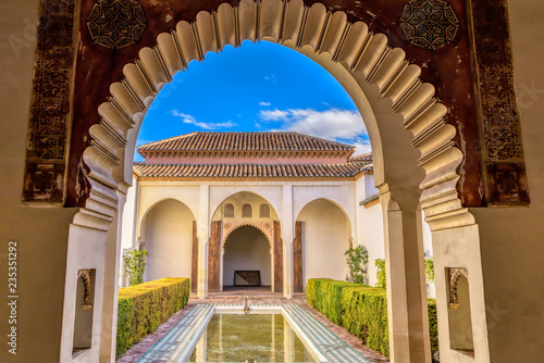 Entrance to Alcazaba castle gardens in Malaga, Spain. photo