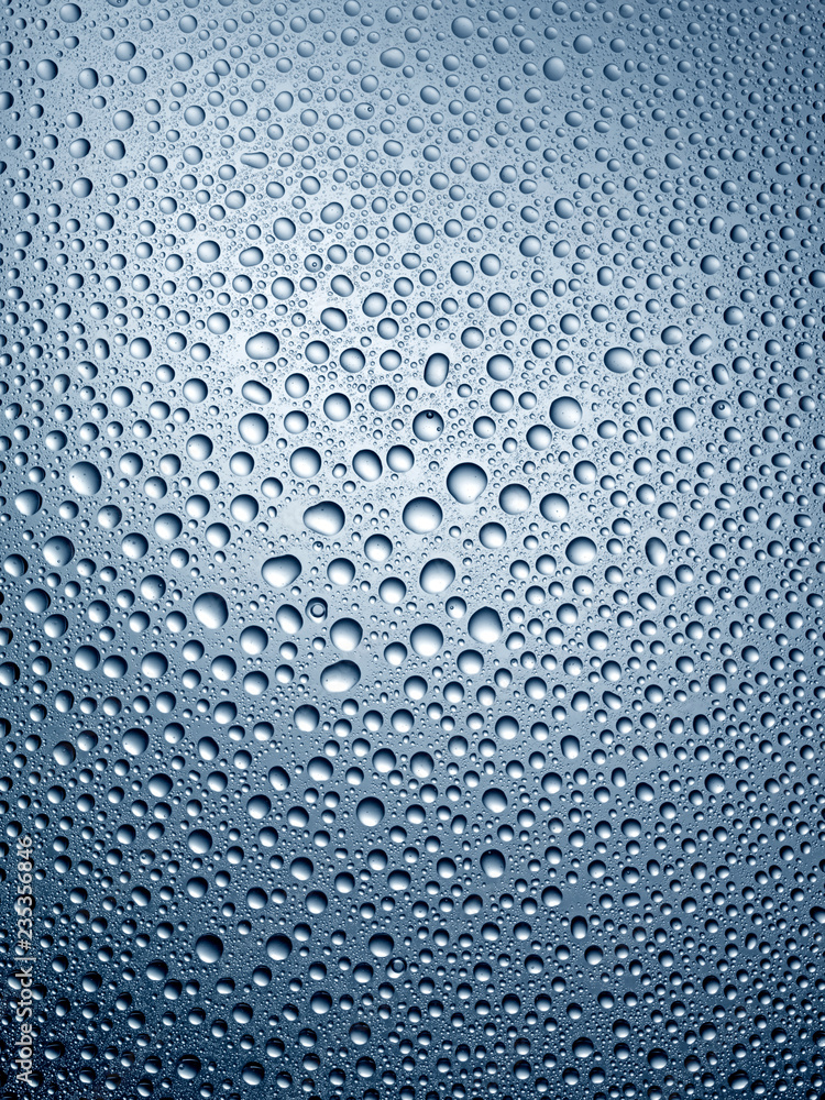 CONDENSATION ON BLUE GLASS CONDENSATION ON BLUE GLASS