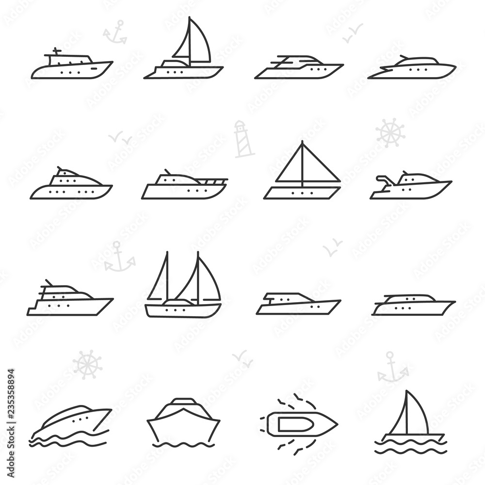 Фотография Yacht, icon set