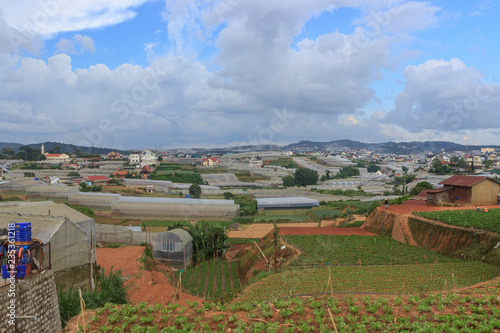 view over colorful dalat in vietnam