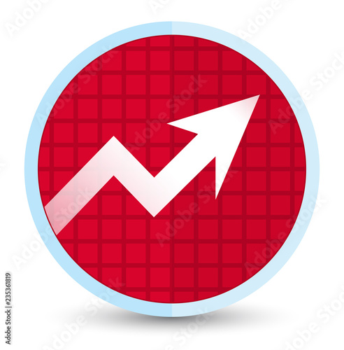 Business graph icon flat prime red round button