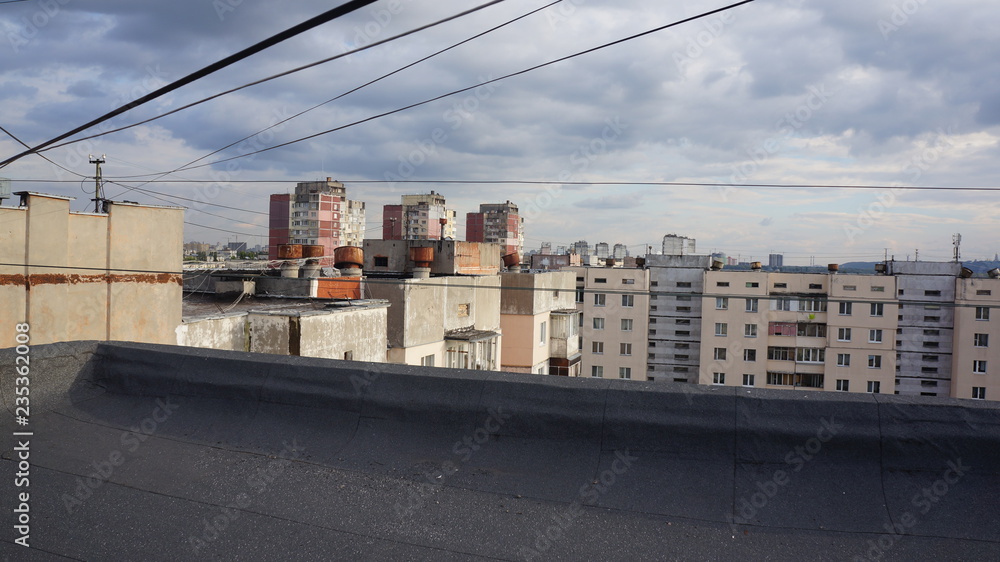Post-soviet buldings in cloudy weather Post-soviet buldings in cloudy weather