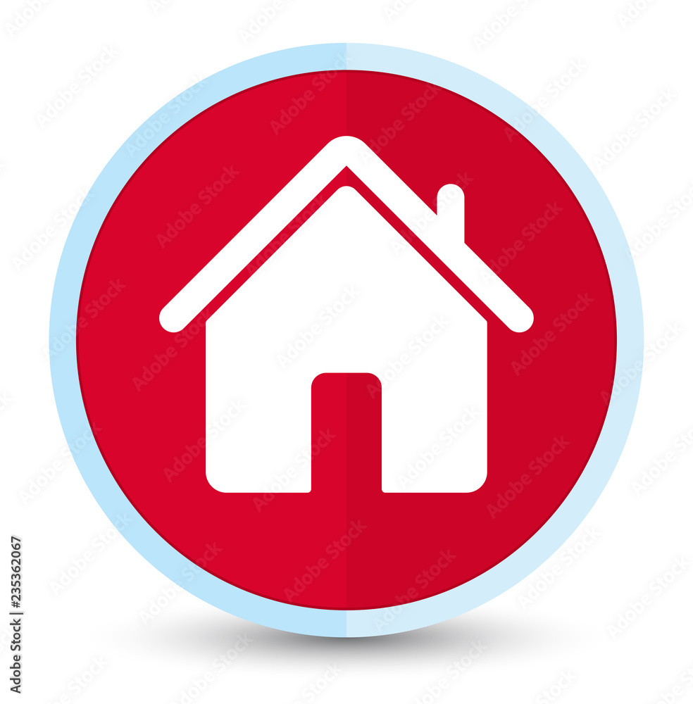 Home icon flat prime red round button Home icon flat prime red round button