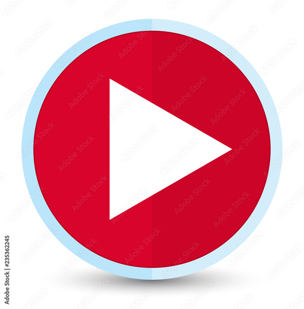 Play icon flat prime red round button Play icon flat prime red round button