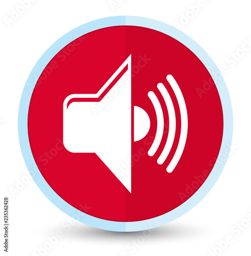 Volume icon flat prime red round button