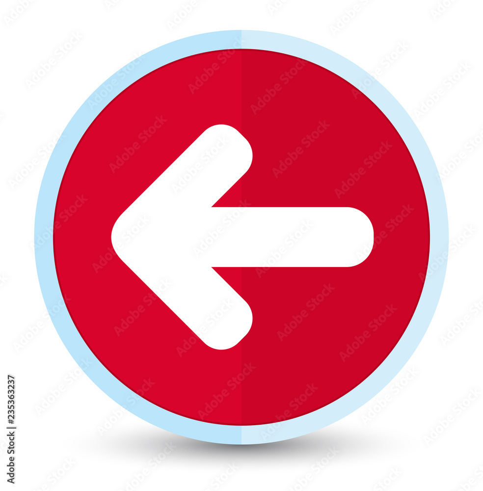 Back arrow icon flat prime red round button Back arrow icon flat prime red round button