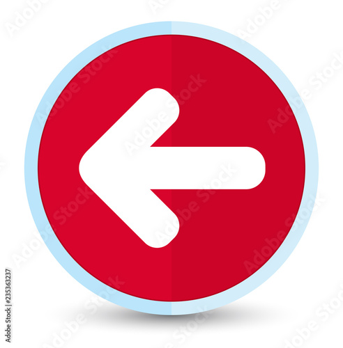 Back arrow icon flat prime red round button