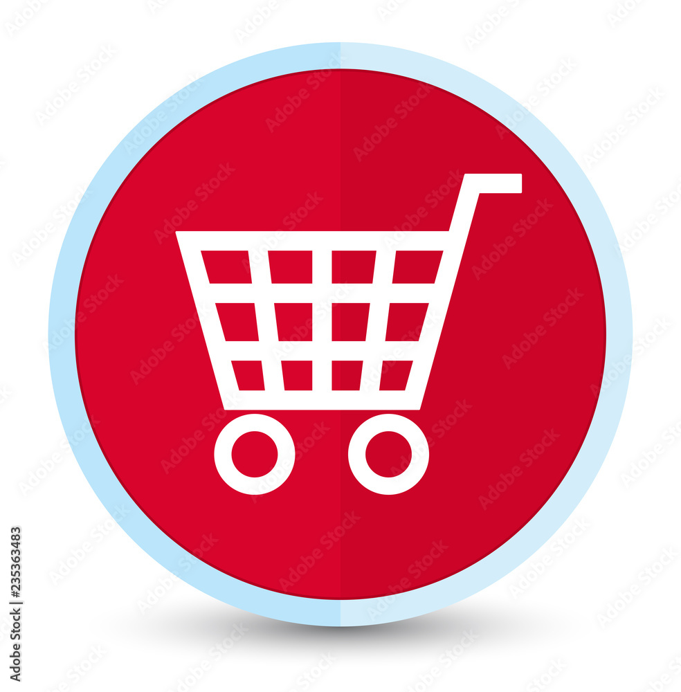Ecommerce icon flat prime red round button Ecommerce icon flat prime red round button