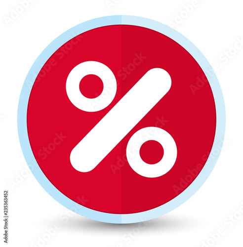 Discount icon flat prime red round button