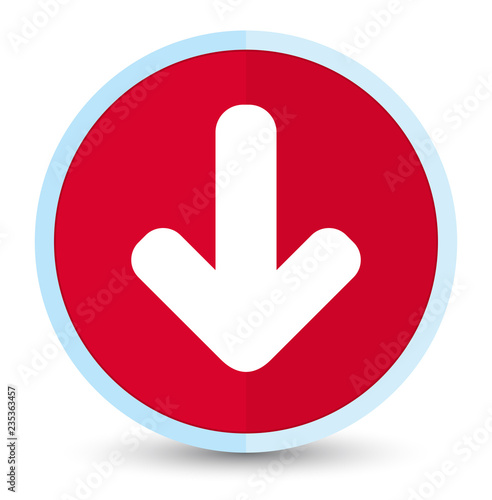Download arrow icon flat prime red round button