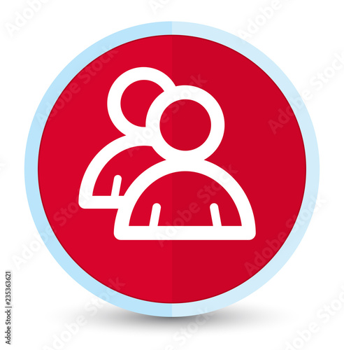 Group icon flat prime red round button