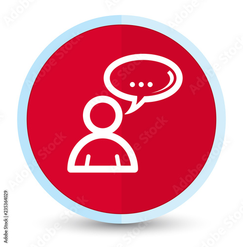 Social network icon flat prime red round button