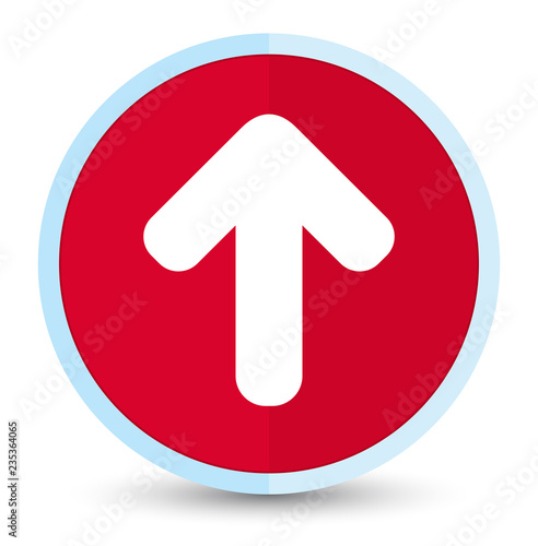 Upload arrow icon flat prime red round button