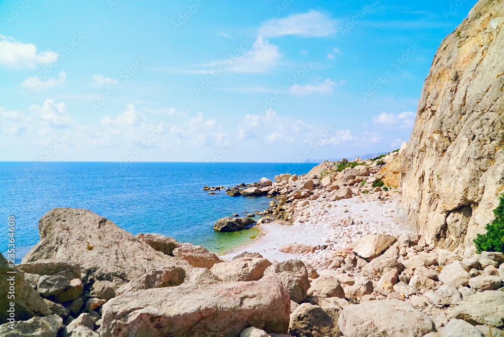 Seascape on a bright Sunny day .Crimea. Cape Aya .