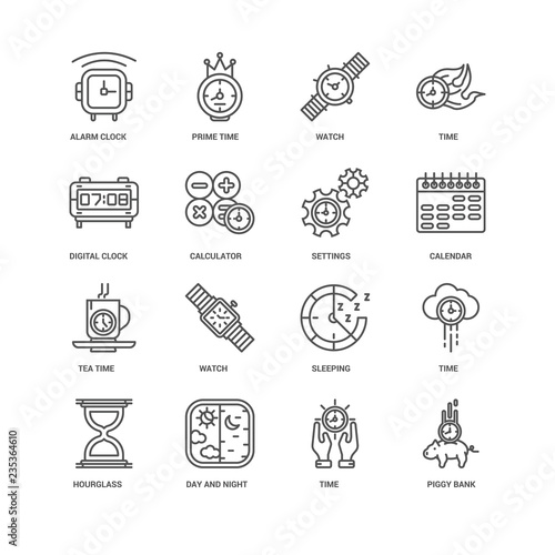 Simple Set of 16 Vector Line Icon. Contains such Icons as Piggy