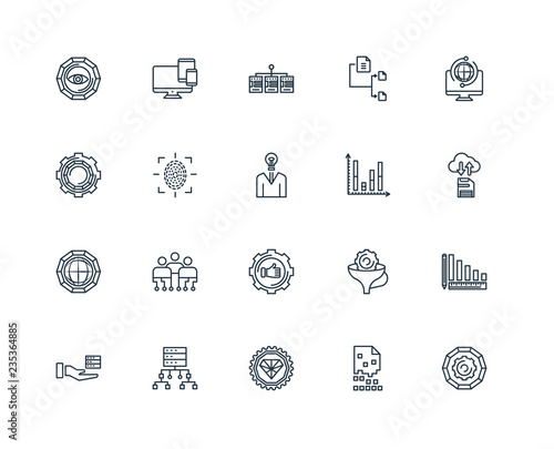 Set Of 20 Universal Editable Icons. Includes Elements Such As Da