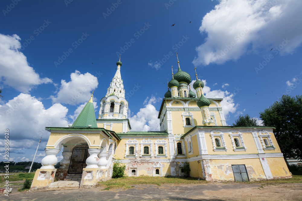 Uglich, Yaroslavl Oblast, Russia - July 13, 2013: Church of the Nativity of John the Baptist on the Volga