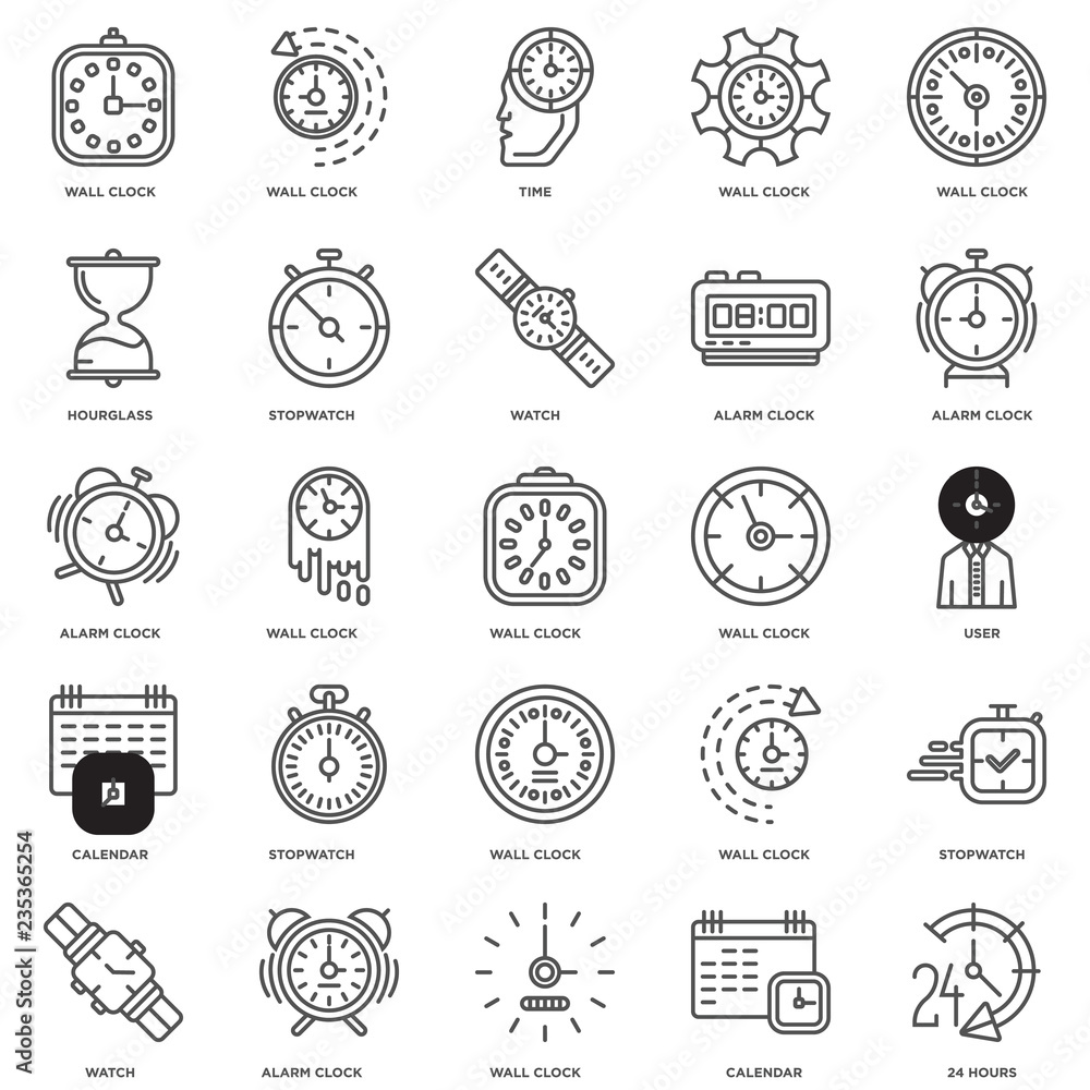Simple Set of 25 Vector Line Icon. Contains such Icons as 24 hou Simple Set of 25 Vector Line Icon. Contains such Icons as 24 hou
