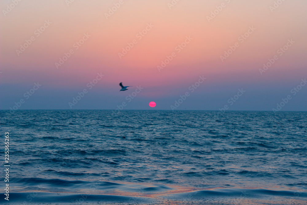 Beautiful Nature Background. Ocean View. Wonderful Sunrise. Sea Background. Nature, Travel Concept.
