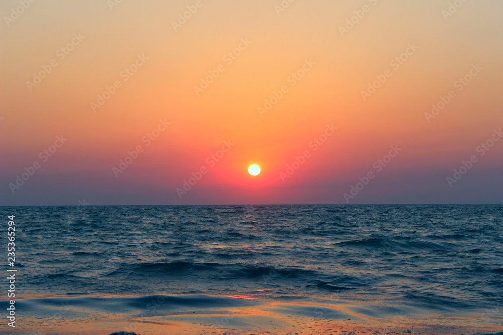 Beautiful Nature Background. Ocean View. Wonderful Sunrise. Sea Background. Nature, Travel Concept.
