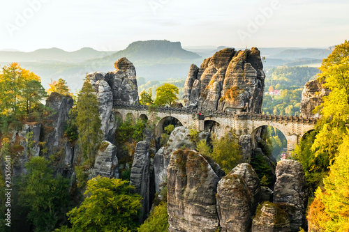 Sächsische Schweiz, Basteibrücke zum Sonnenaufgang
