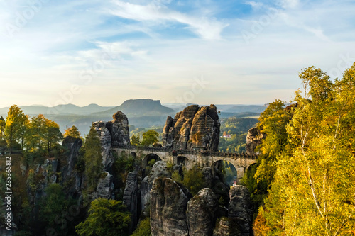 Sächsische Schweiz, Basteibrücke zum Sonnenaufgang