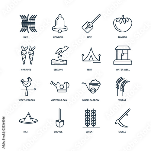 Set Of 16 Universal Editable Icons. Includes Elements Such As Si