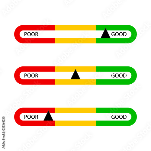 Indicator bar good and poor for business isolated