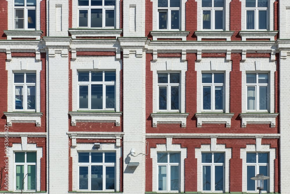 Red brick facade, Moscow, Russia