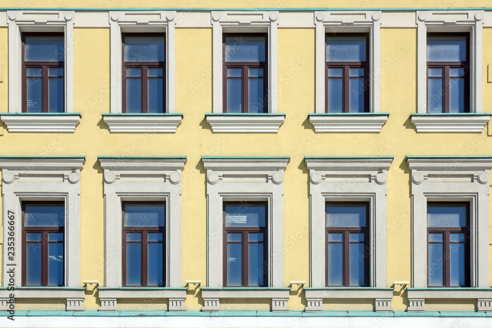 Fototapeta premium Yellow facade, Moscow, Russia
