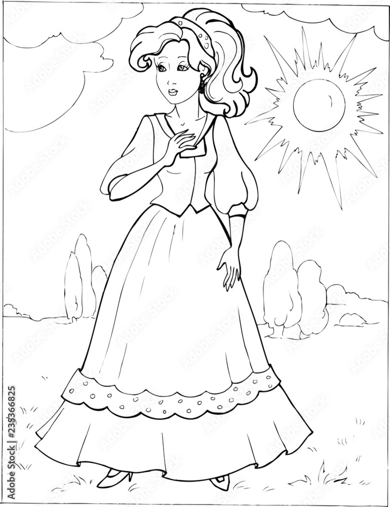Fototapeta premium Coloring the Beautiful Princess 25