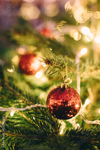 Close-Up Of Decorated Christmas Tree