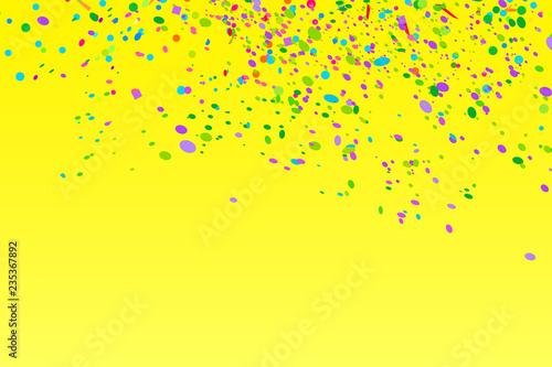 Colorful confetti on isolated background. Texture with many geometric elements. Colored pattern for polygraphy, banners, t-shirts and textiles. Greeting cards