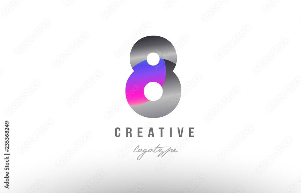 8 silver grey metal metallic gradient number logo icon design 8 silver grey metal metallic gradient number logo icon design